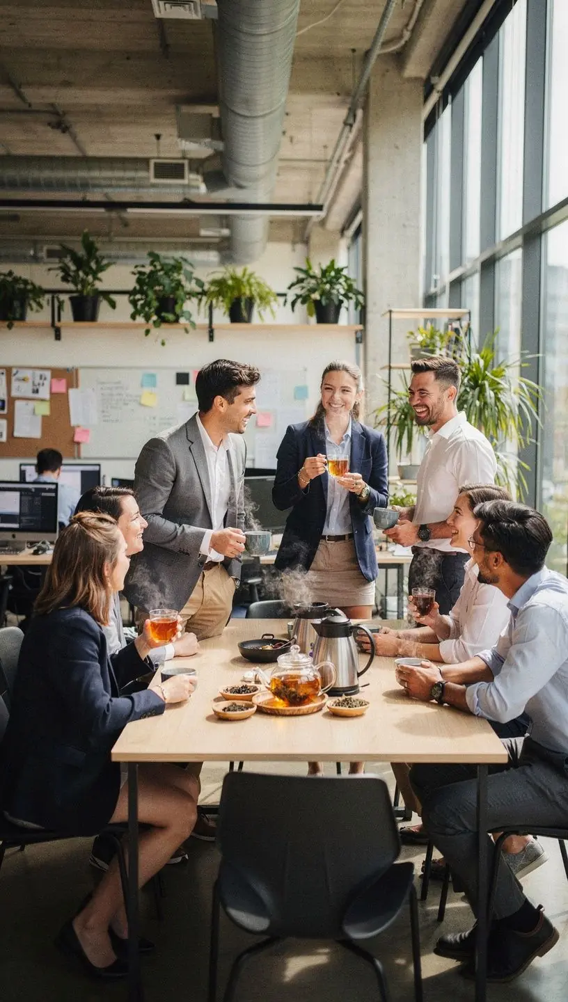 Zelené bylinky a sušené kvety usporiadané na bielom pozadí, symbolizujúce harmóniu.