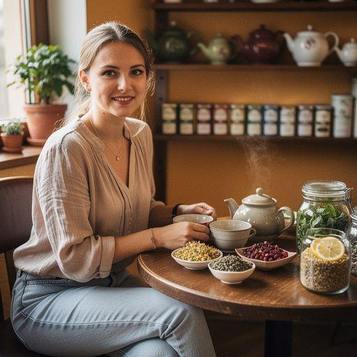 Zelené bylinky v sklenenej nádobe, pripravené na prípravu čaju.